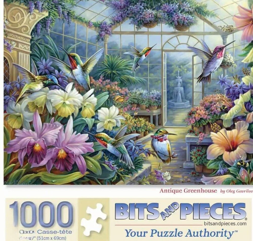 Bits and Pieces 1000 Piece Jigsaw Puzzle Antique Greenhouse Oleg Gavrilov NEW, s
